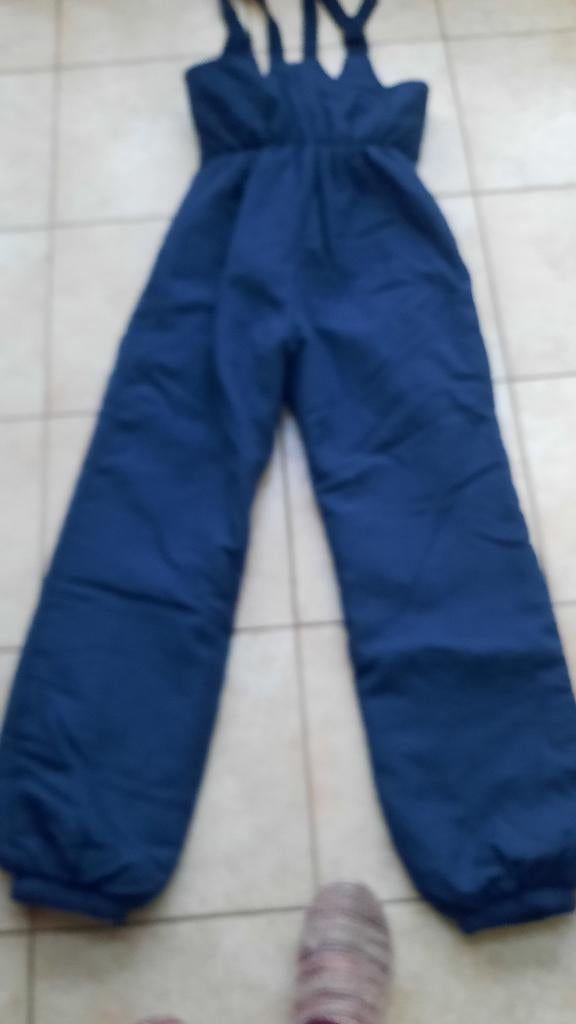 Donkerblauwe ski salopet, large, Sport en Fitness, Ophalen, Zo goed als nieuw, Kleding