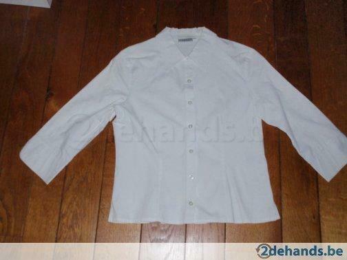 witte blouse hennes collection mt42, Gedragen
