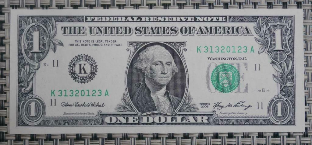 Bankbiljet 1 Dollar Series K Dallas America 2006 UNC, Verzenden, Overige landen, Overige waardes, Setje
