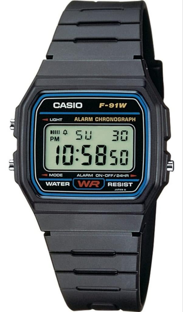 montre CASIO F91W UNISEXE  Vintage, Casio, Enlèvement ou Envoi, Synthétique, Synthétique