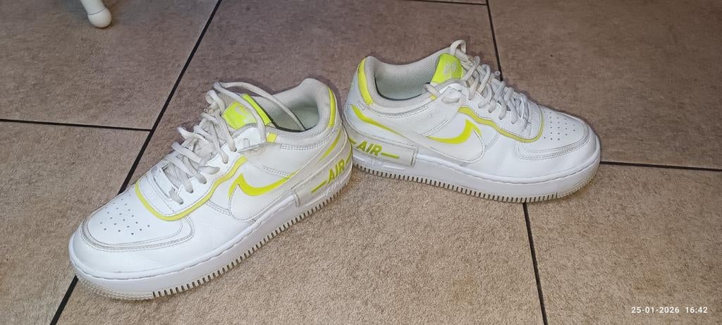 Nike Af1 Air Force One Shadow Lemon, Wit, Nike, Ophalen of Verzenden, Sneakers