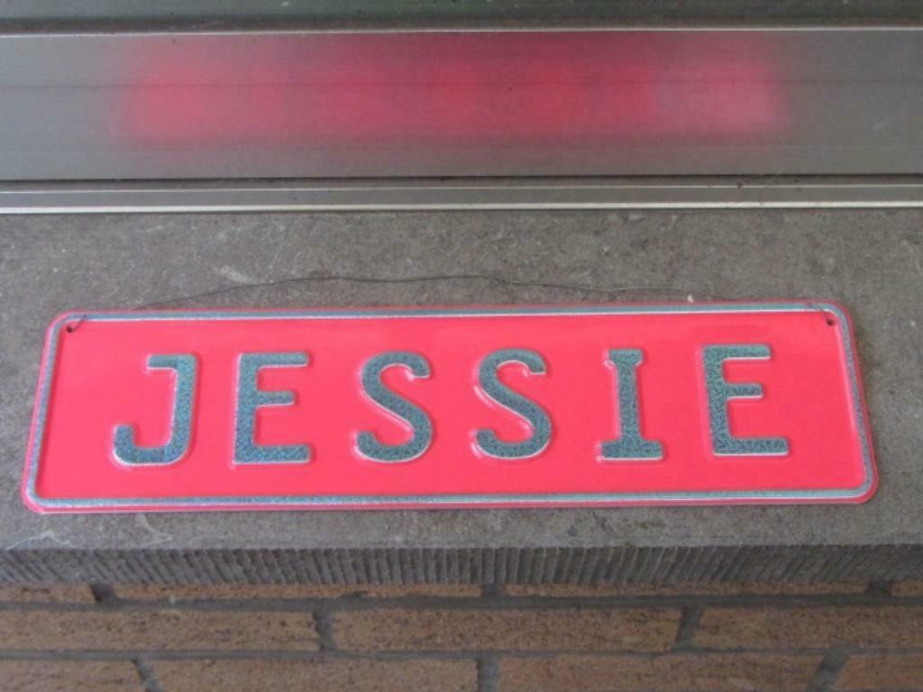 Metalen deurplaat "Jessie", Enlèvement ou Envoi, Comme neuf