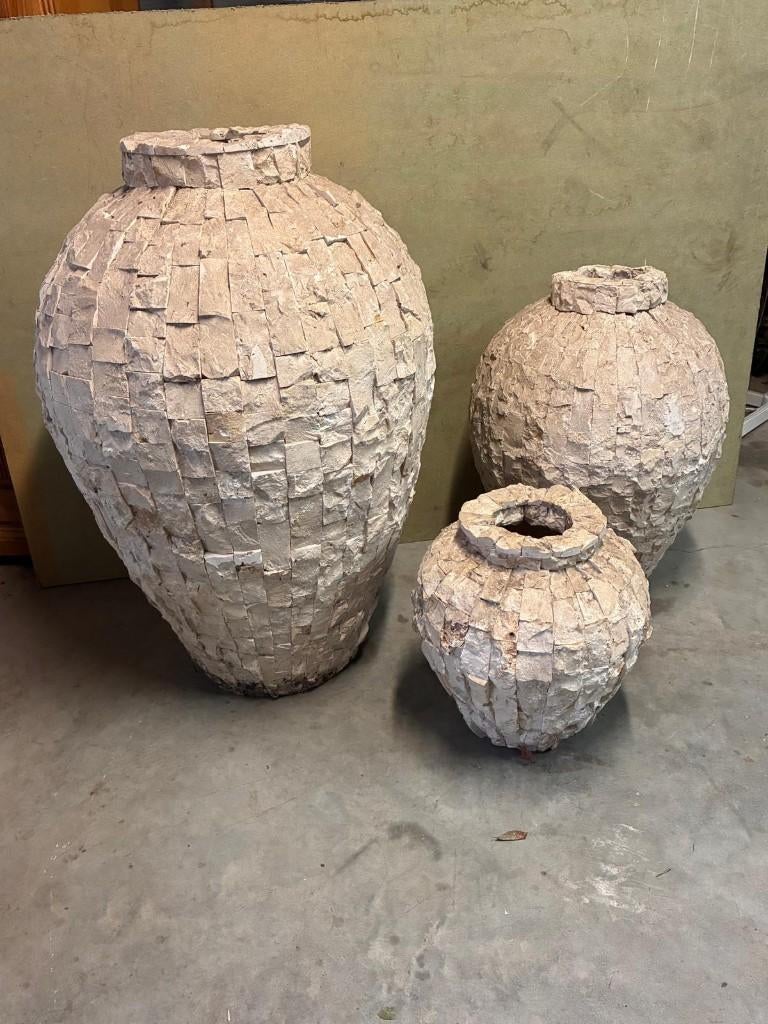 Vintage Mactan Stenen plantenbak, Enlèvement, Utilisé, Autres matériaux, 50 à 75 cm