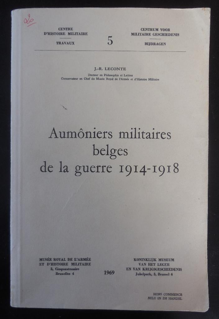 Aumôniers militaires belges de la guerre 1914-1918, Livres, Enlèvement ou Envoi