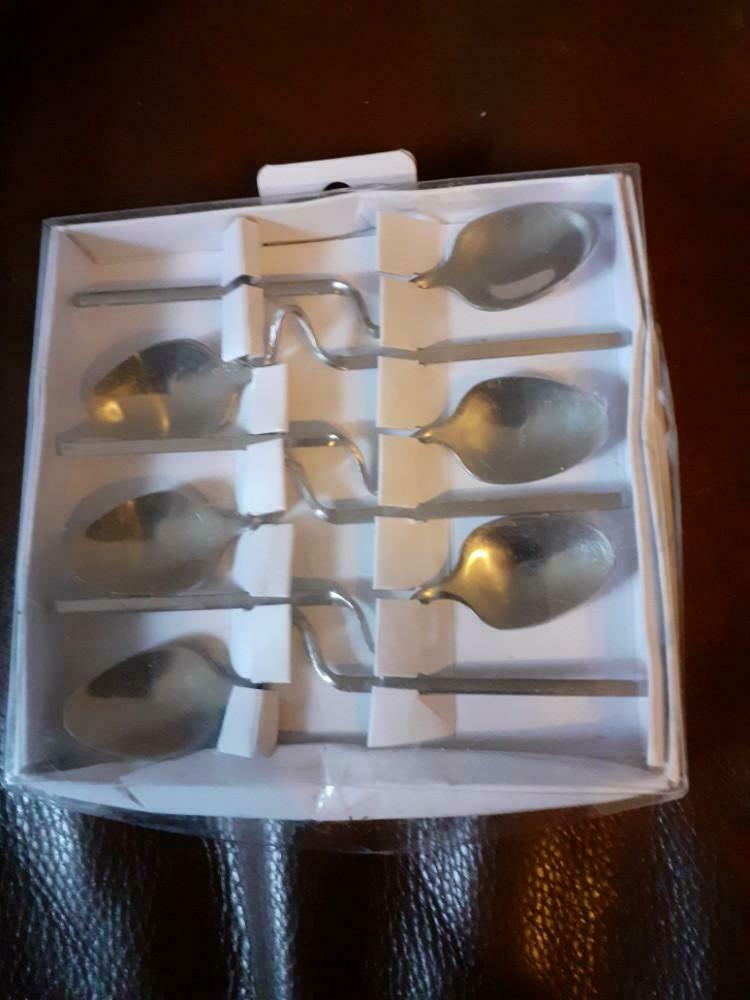 §6 cuillères à café en inox pour bord de tasse, Enlèvement ou Envoi, Neuf, Inox ou Chrome, Ensemble de couverts