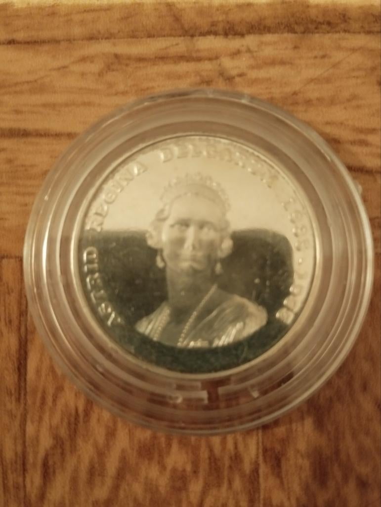Een sterling zilveren munt over koningin Astrid kleur zilver, Enlèvement, Argent, Argent