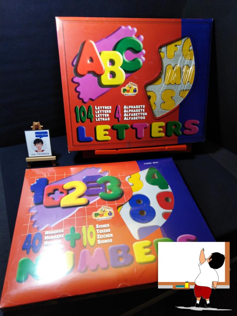 Lot de Lettres (104 pcs) et Nombres (40 chiffres et 10 signe, Enfants & Bébés, Jouets | Jouets en bois, Comme neuf, Autres types