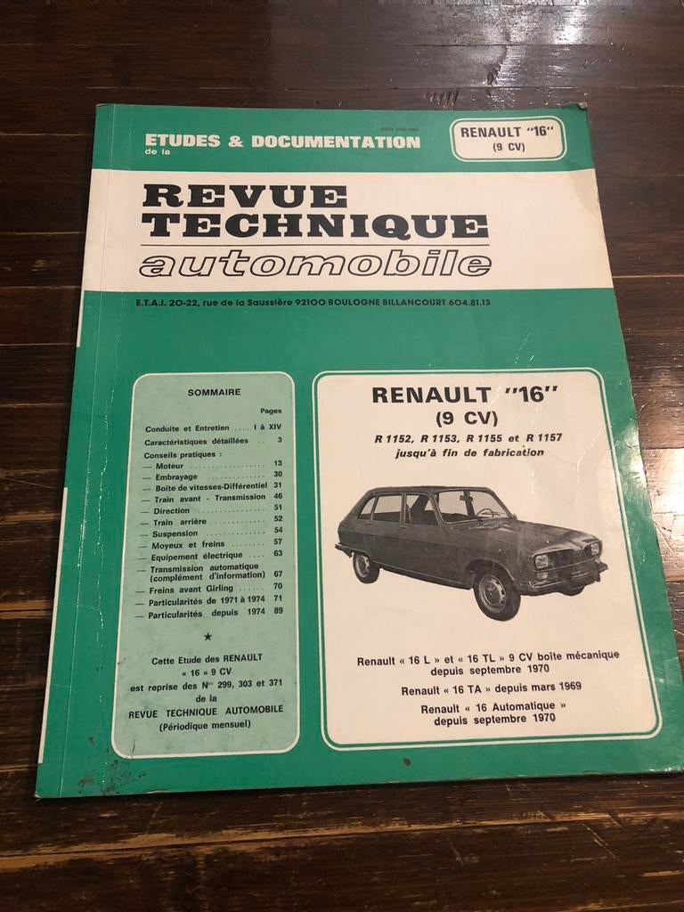 revue technique Renault 16 r16, Ophalen