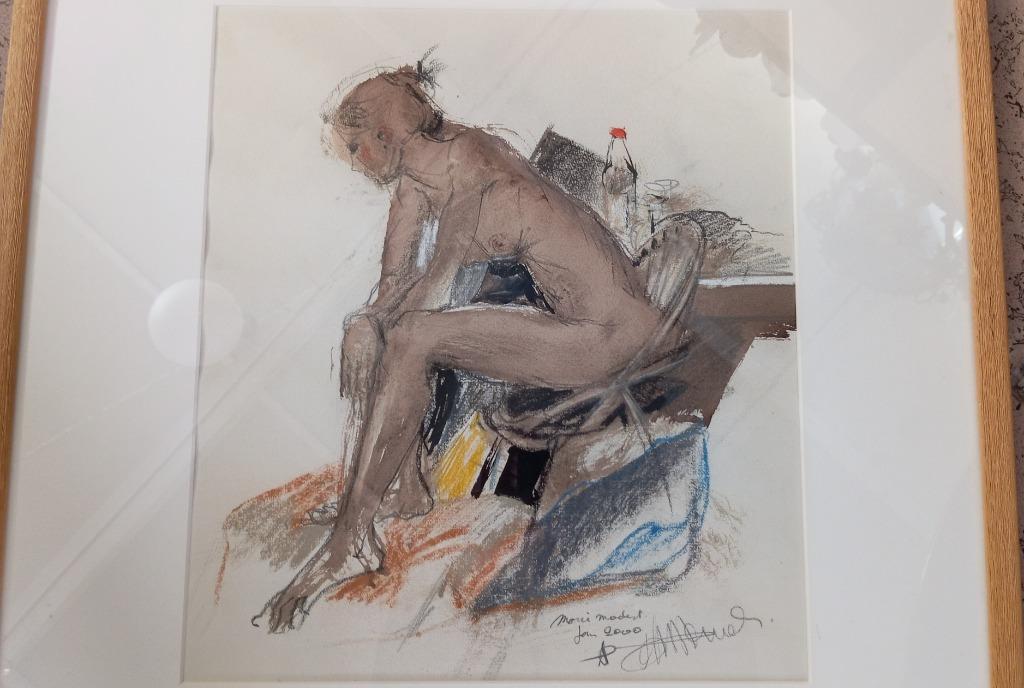 naakt schilderij Marie Modest, Antiek en Kunst, Kunst | Schilderijen | Modern, Ophalen of Verzenden