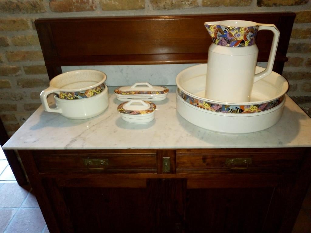 Vintage stenen badkamerset, Antiek en Kunst, Ophalen of Verzenden