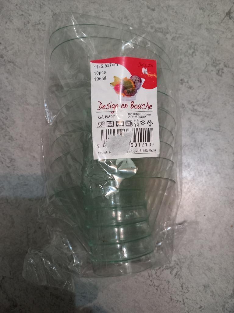 Lot de 10 Verrines en plastique- amuse-bouches., Maison & Meubles, Enlèvement, Neuf, Autres matériaux, Récipient(s)