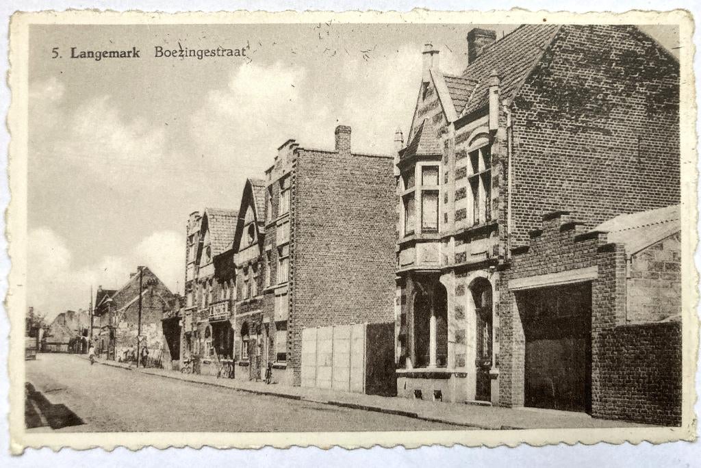 Oude postkaart van Langemark Boezingestraat, Ophalen of Verzenden, Ongelopen, West-Vlaanderen