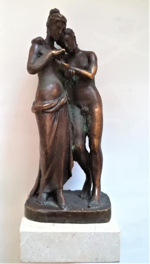 représentation d'un couple en bronze à la cire perdue, Enlèvement ou Envoi, Bronze