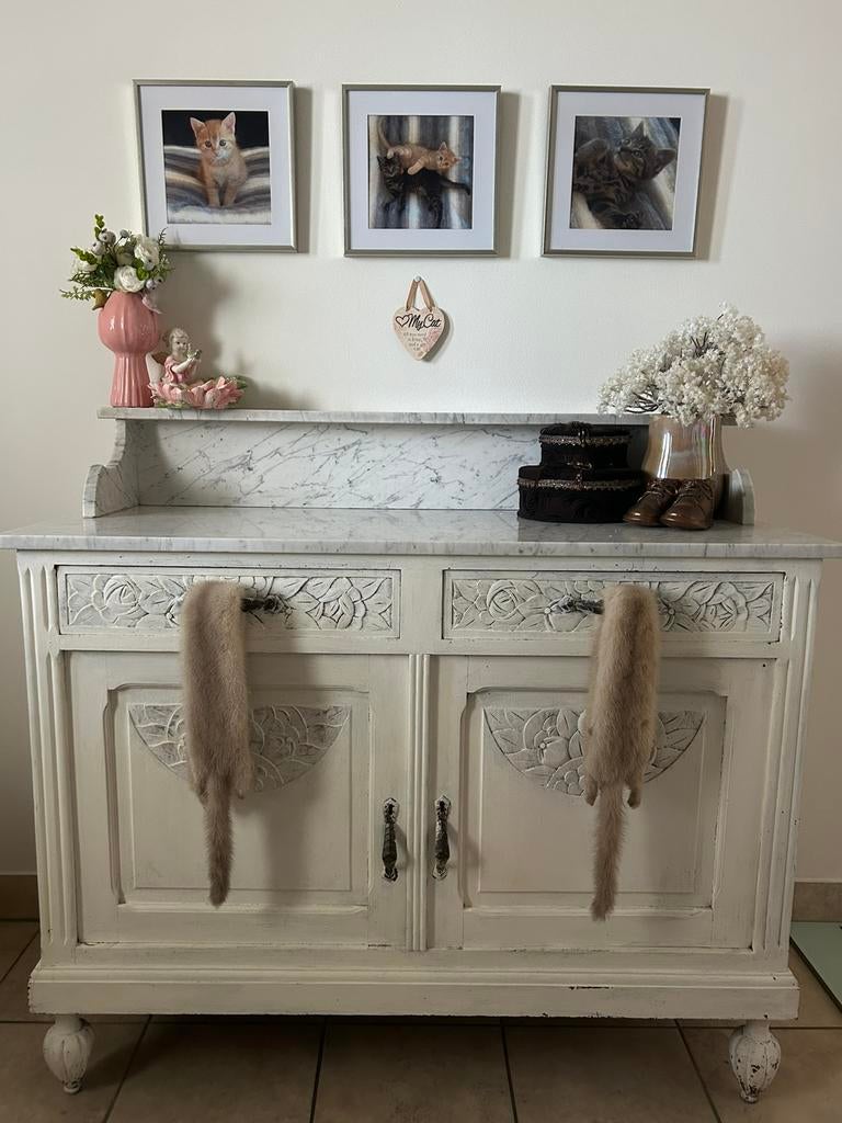 Commode met marmeren blad, Huis en Inrichting, Kasten | Dressoirs, Ophalen, Zo goed als nieuw