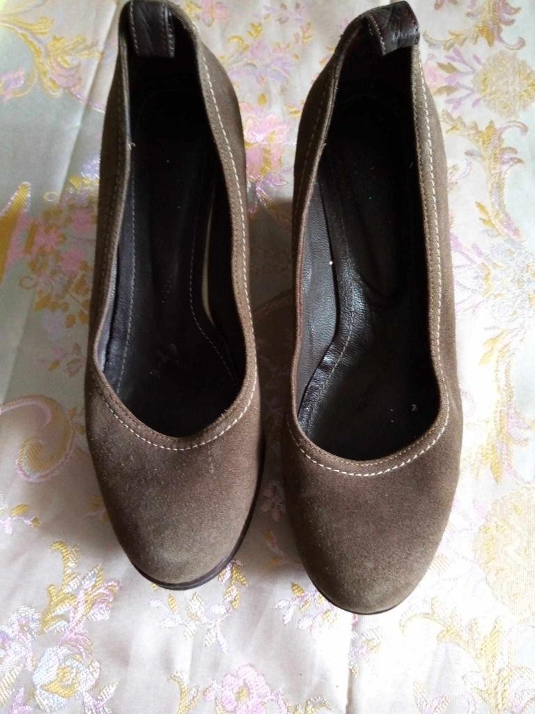 chaussures marron pour femme taille 39 avec coin en cuir, Enlèvement ou Envoi, Brun