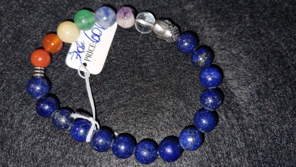 1 Bracelet Bouddhiste Pierre naturelle Lapis Lazuli, Envoi, Neuf, Bleu, Autres matériaux