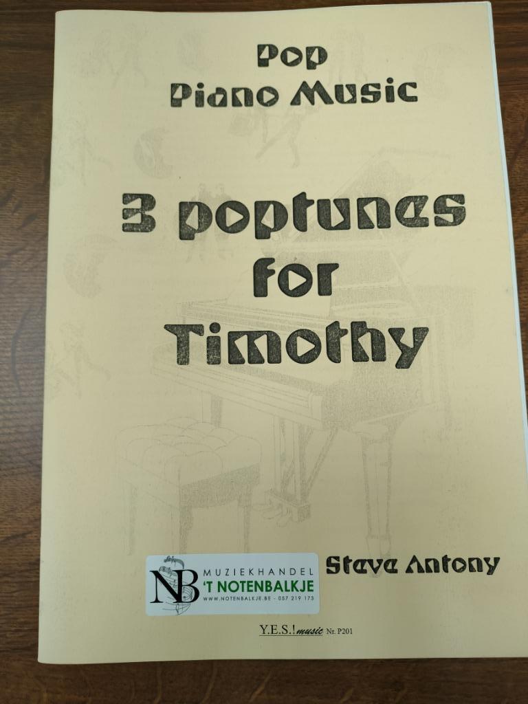 Pianoboek 3 pootines Steve Anthony, Ophalen of Verzenden, Nieuw, Piano