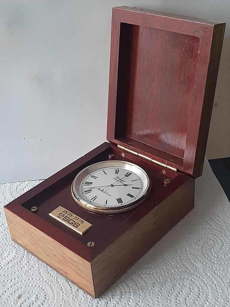 CERTINA bureauklok in mahoniehouten maritieme doos, Ophalen of Verzenden