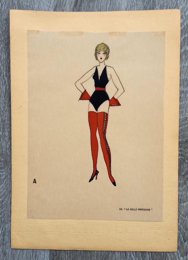 [art deco] pochoir illustratie La Belle Friponne, Antiek en Kunst, Kunst | Litho's en Zeefdrukken, Ophalen of Verzenden