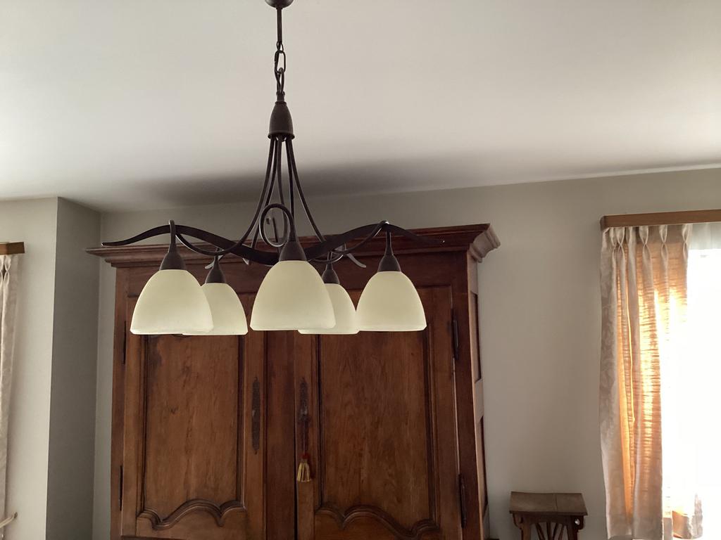 Mooie hanglamp., Huis en Inrichting, Lampen | Hanglampen, Ophalen, Gebruikt, Glas