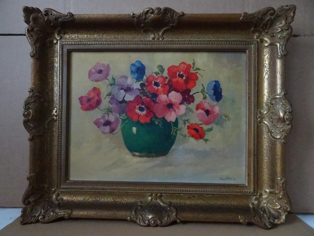 Antiek schilderij J Zuidema schilderij J. Zuidema stilleven, Ophalen of Verzenden