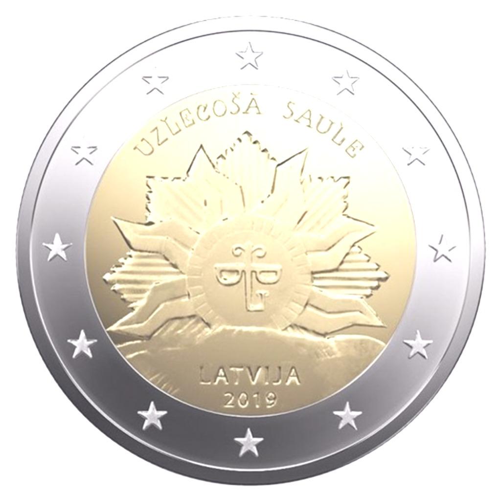 Pièce 2 Euros 2019 Lettonie - Armoiries “le Soleil levant”, Enlèvement, Autres pays, 2 euros, Série