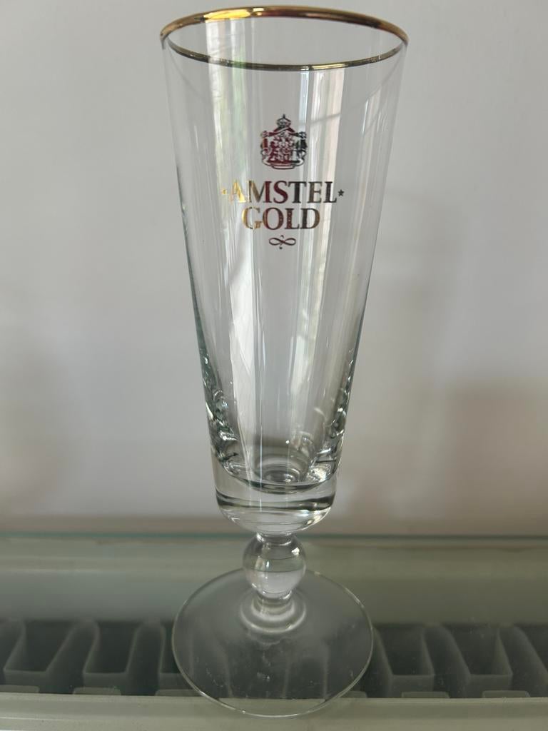 Bierglas Amstel Gold, Verzamelen, Biermerken, Ophalen, Zo goed als nieuw, Amstel
