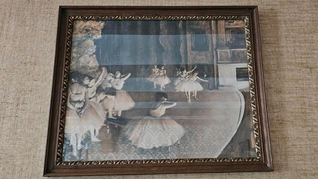 ingelijste schilderij van 'Ballet Rehearsal on Stage', Antiek en Kunst, Ophalen