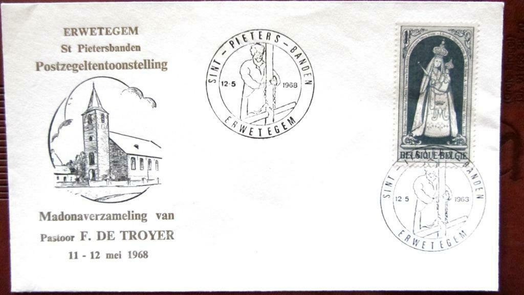 FIRST DAY COVER- KERSTMIS- BELGIË- PASTOOR F. DE TROYER, Enlèvement ou Envoi, Affranchi, Autres thèmes