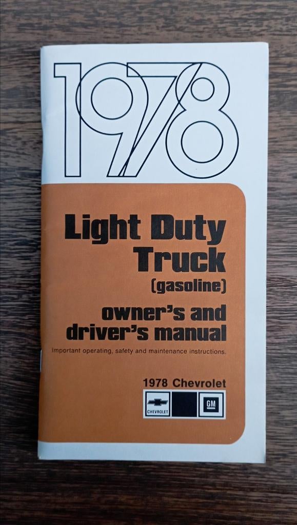 Chevrolet 1978 Light Duty Truck Owner's Manual, Ophalen of Verzenden