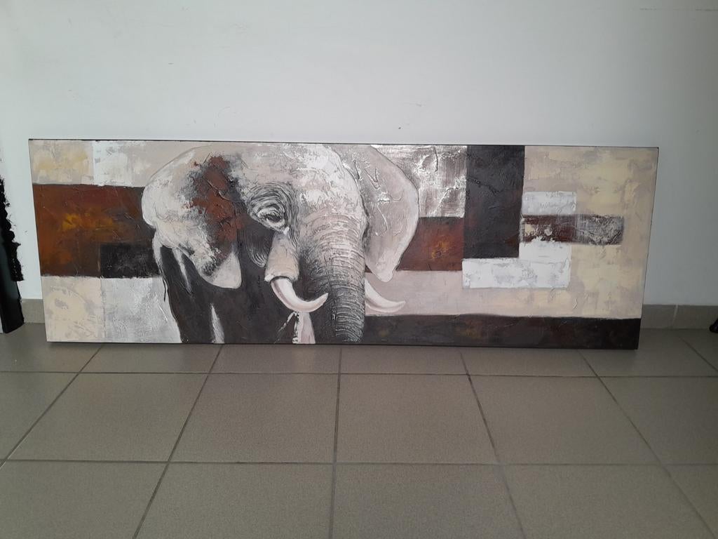 Toile éléphant, Maison & Meubles, Enlèvement, Comme neuf