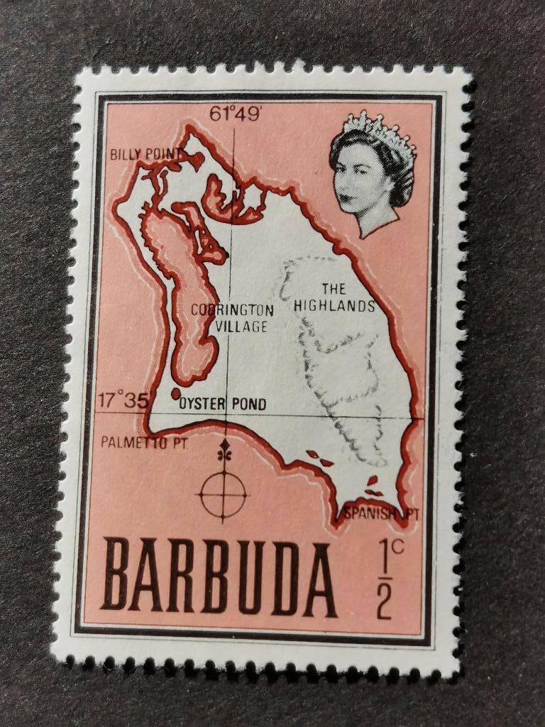 Barbuda 1968 - landkaart, Ophalen of Verzenden, Postfris, Midden-Amerika