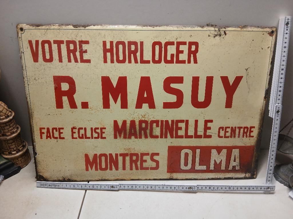 Ancienne plaque émaillée bon état, Enlèvement ou Envoi, Utilisé, Panneau publicitaire