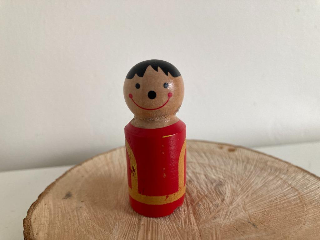 Houten pegdoll clown, Ophalen of Verzenden, Gebruikt, Overige typen