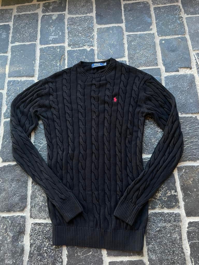 Zwarte Ralph Lauren Kabeltrui- Maat L Nieuwstaat, Kleding | Dames, Ophalen of Verzenden, Nieuw, Maat 42/44 (L), Zwart