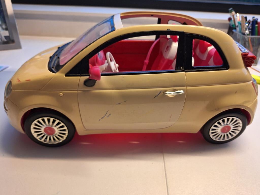 Barbie Cabrio Fiat 500 + fiets, Kinderen en Baby's, Ophalen, Barbie
