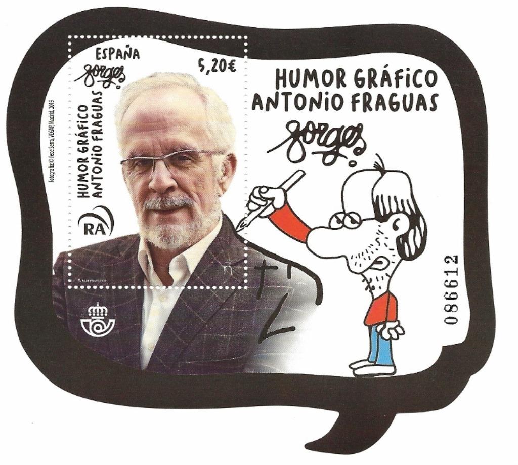 Comics : Antonio Fraguas "Forges" - zegelblok postfris, Envoi, Non oblitéré, Autres thèmes