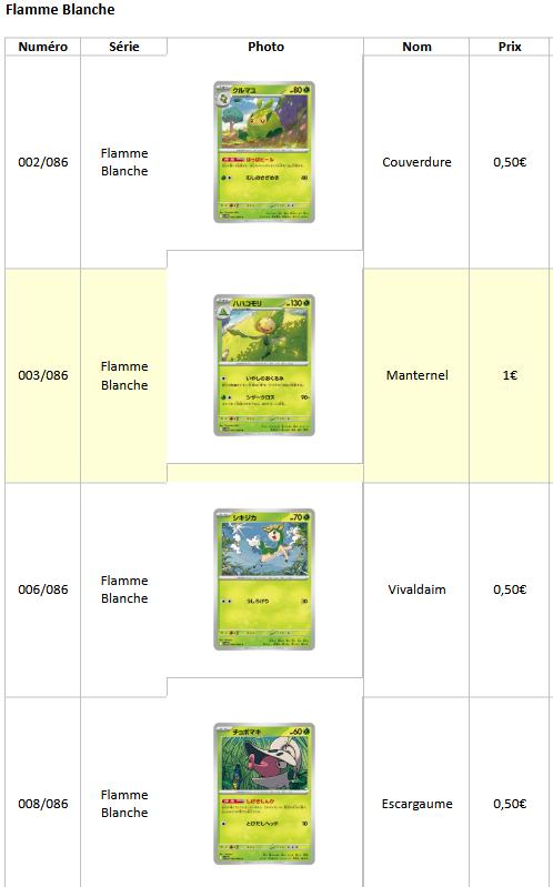 Cartes Pokémon Flamme Blanche (japonaises), Hobby & Loisirs créatifs, Jeux de cartes à collectionner | Pokémon, Plusieurs cartes