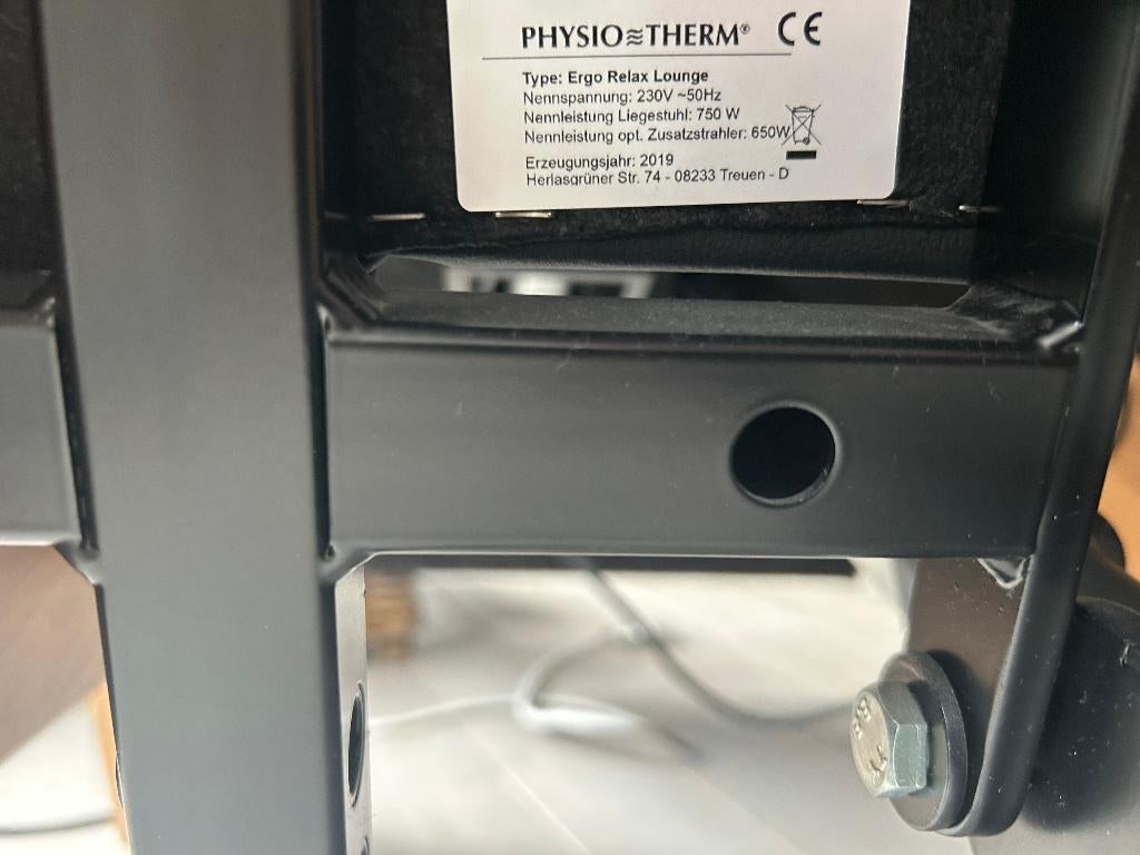 infrarood zetel PHYSIOTHERM  ergo relax lounge, Ophalen, Zo goed als nieuw, Infrarood, Accessoires