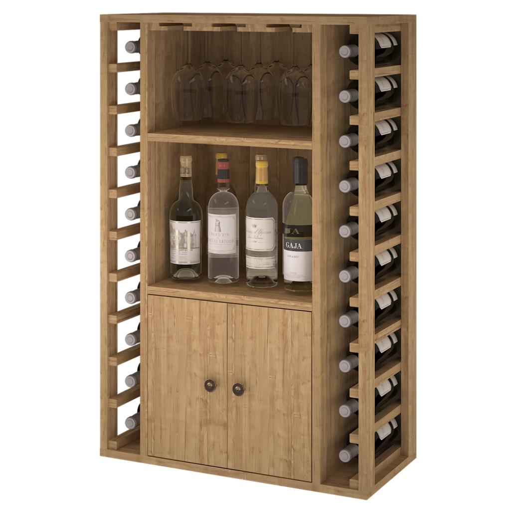 Casier à bouteilles de vin en pin 20 bouteilles avec cabinet, Neuf, Bois, Envoi, 75 cm ou plus