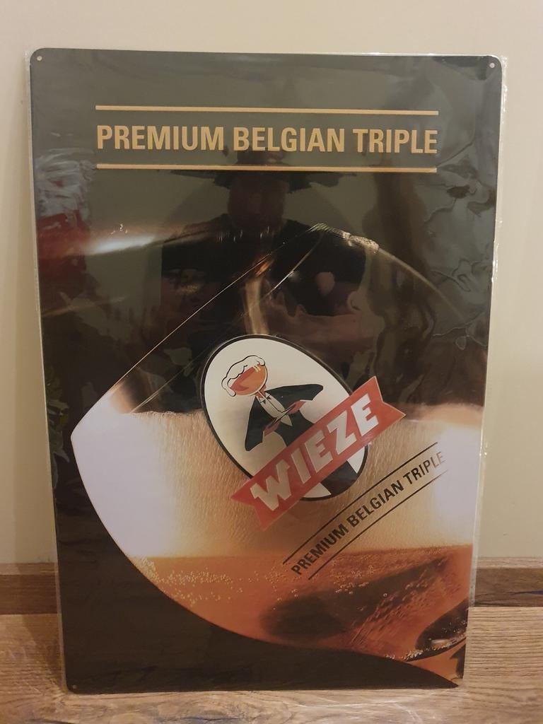 Groot Metaal Reclamebord - Wieze -, Ophalen of Verzenden, Zo goed als nieuw, Reclamebord, Plaat of Schild, Overige merken