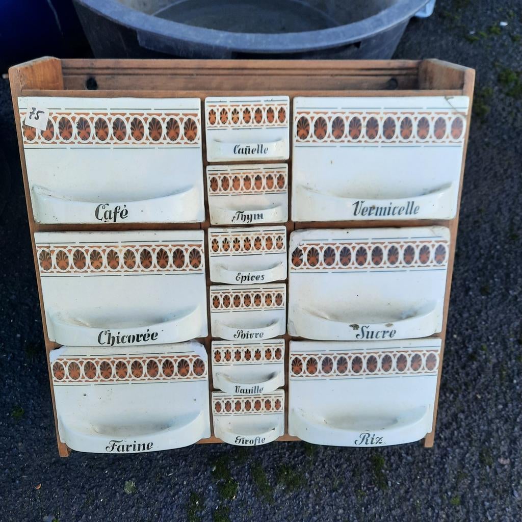 Étagère de cuisine ancienne en pierre (céramique) et bois., Enlèvement ou Envoi