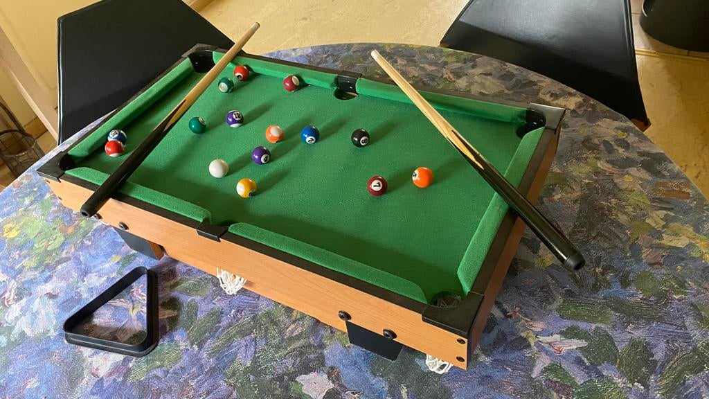 Mini pool + Air hockey tafel (klikken in elkaar), Ophalen of Verzenden, Zo goed als nieuw, Biljarttafel