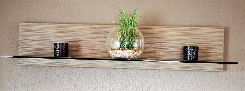 étagère murale en bois et verre fumé moderne, Huis en Inrichting, Woonaccessoires | Wandplanken en Boekenplanken, Zo goed als nieuw