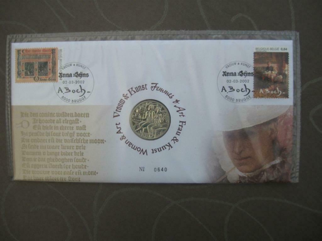 Numisletter FDC 3061 3062 België 2002 vrouw & kunst, Enlèvement ou Envoi, Art, Affranchi, Oblitération 1er jour
