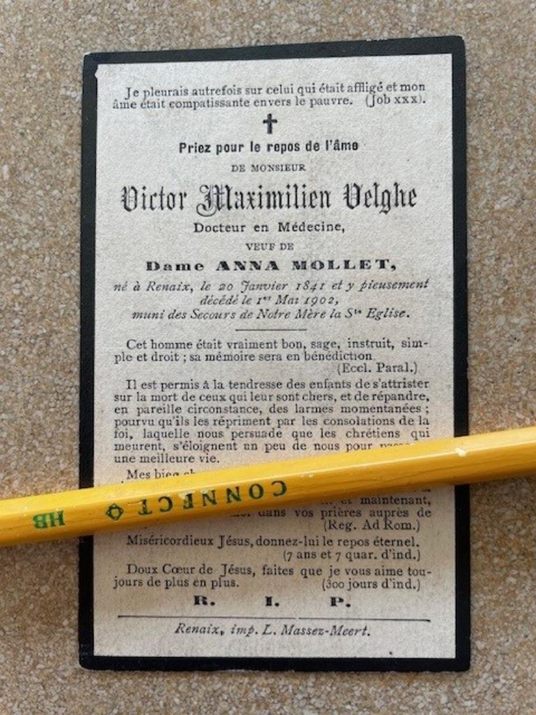 CP RENAIX/RONSE élève Collège ST Antoine de Padoue SANSPEUR, Ophalen of Verzenden, Bidprentje