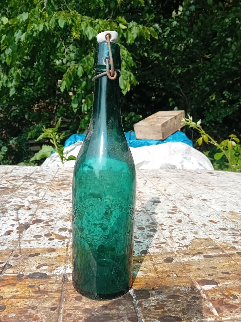 Oude vintage bierfles brouwerij Clerinx Kerkom kerckom, Enlèvement ou Envoi, Utilisé