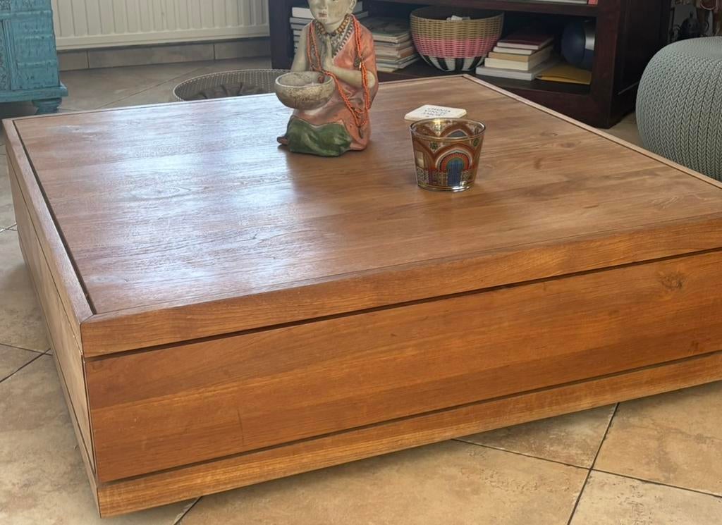 Table etcnicraft 110x110, Maison & Meubles, Enlèvement, Comme neuf, Teck