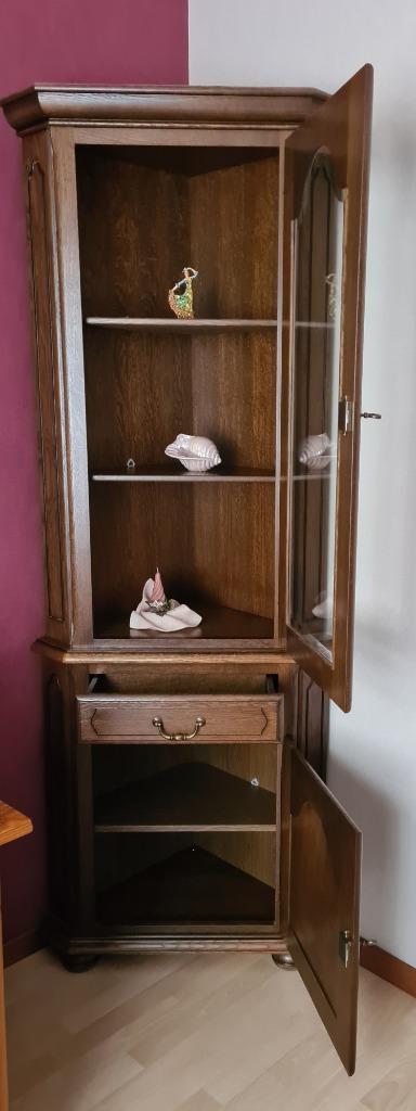 hoekkast, Huis en Inrichting, Kasten | Vitrinekasten, Ophalen, Glas, Gebruikt, Met deur(en)