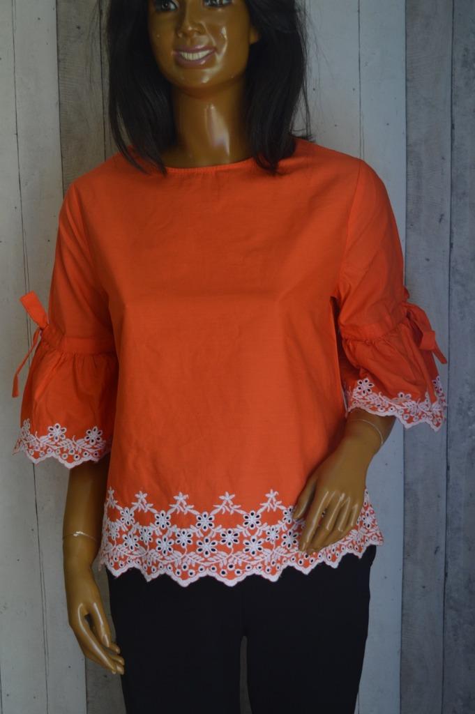 Blouse mouwen en onder borduursel oranje/wit 38, Neuf, Taille 38/40 (M), Enlèvement ou Envoi, Primark